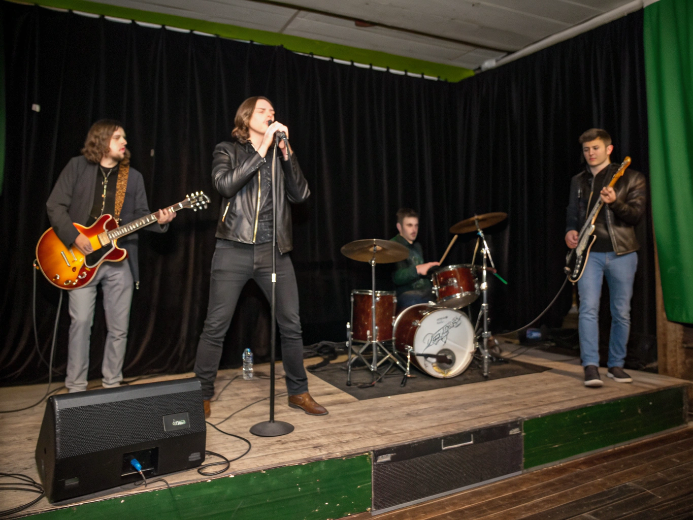 Local band practicing in the main room
